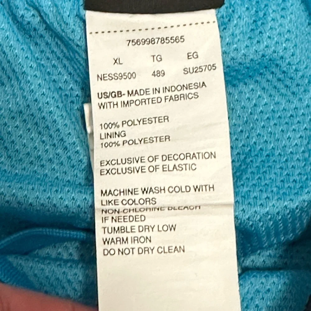 Men’s Nike XL Swim Trunk Shorts Mesh Lined Elastic Drawstring Blue 9” Inseam - Picture 8 of 8